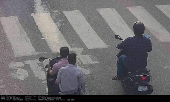 Biker wearing helmet got thousand rupees challan with ‘No Helmet’ charge : Netizens Trolled Tripura Police